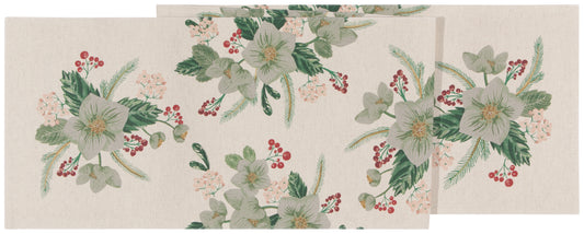 Winterblossom Print Table Runner 72"