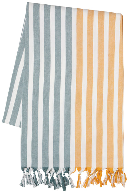Caban Stripe Lagoon & Ochre Table Cloth 90