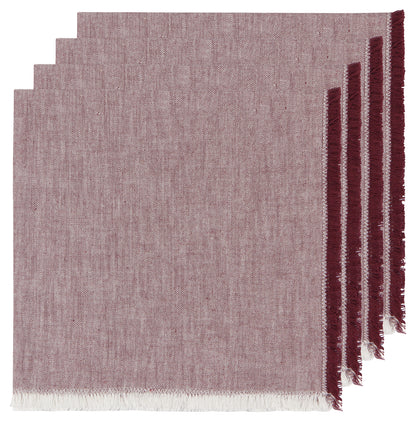 Wine Heirloom Chambray Napkins Set of 4