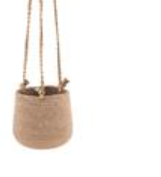 Hanging Woven Jute Basket Planter Natural