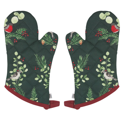 Forest Birds Oven Mitt Set of 2