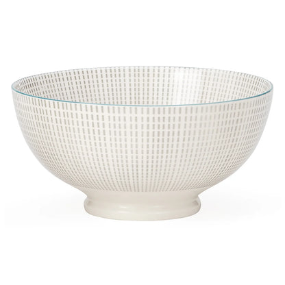 Kiri 8" Large Bowl Grey with Blue Trim