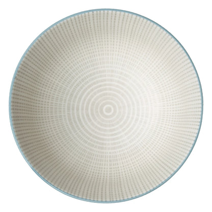 Kiri 8" Large Bowl Grey with Blue Trim