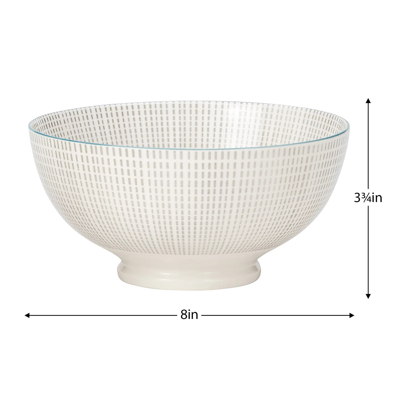 Kiri 8" Large Bowl Grey with Blue Trim