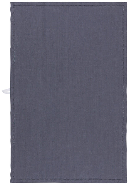 Linen Hemstitch Charcoal Tea Towel