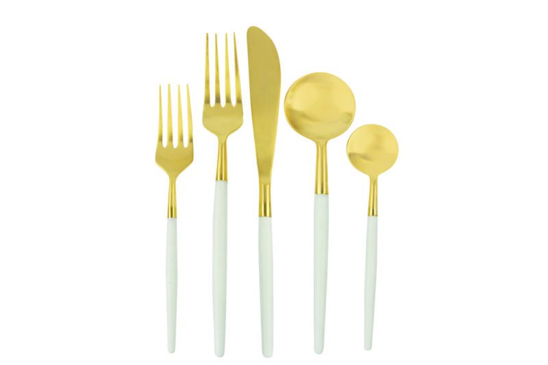 White & Gold Flatware