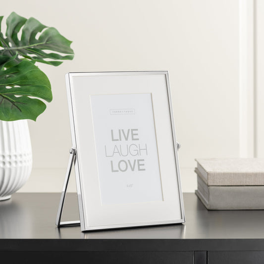 Easel Silver Trim Matte Photo Frame