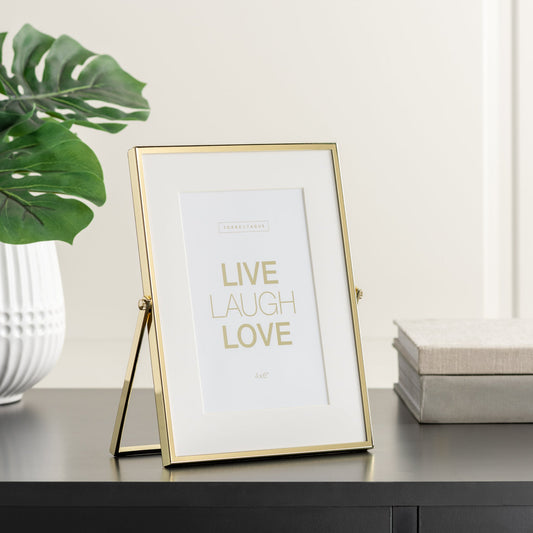 Easel Gold Trim Matte Photo Frame