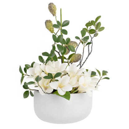 Centra Ceramic Wall Vase Planter Wide White