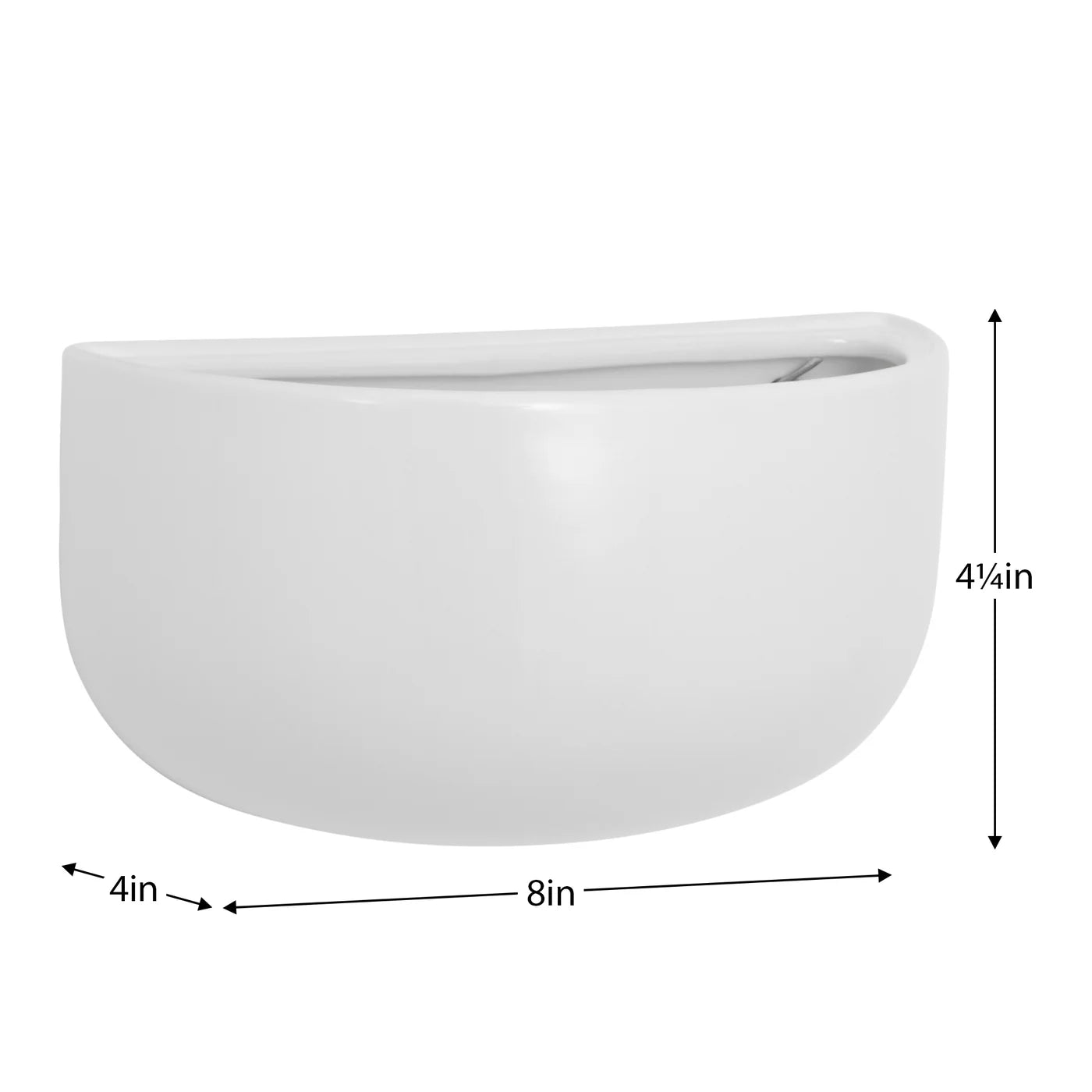 Centra Ceramic Wall Vase Planter Wide White