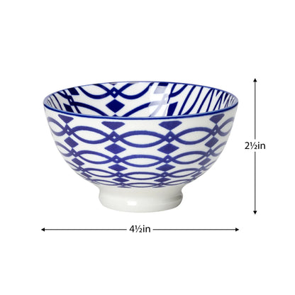 Kiri 4.5" Small Bowl Blue Lattice