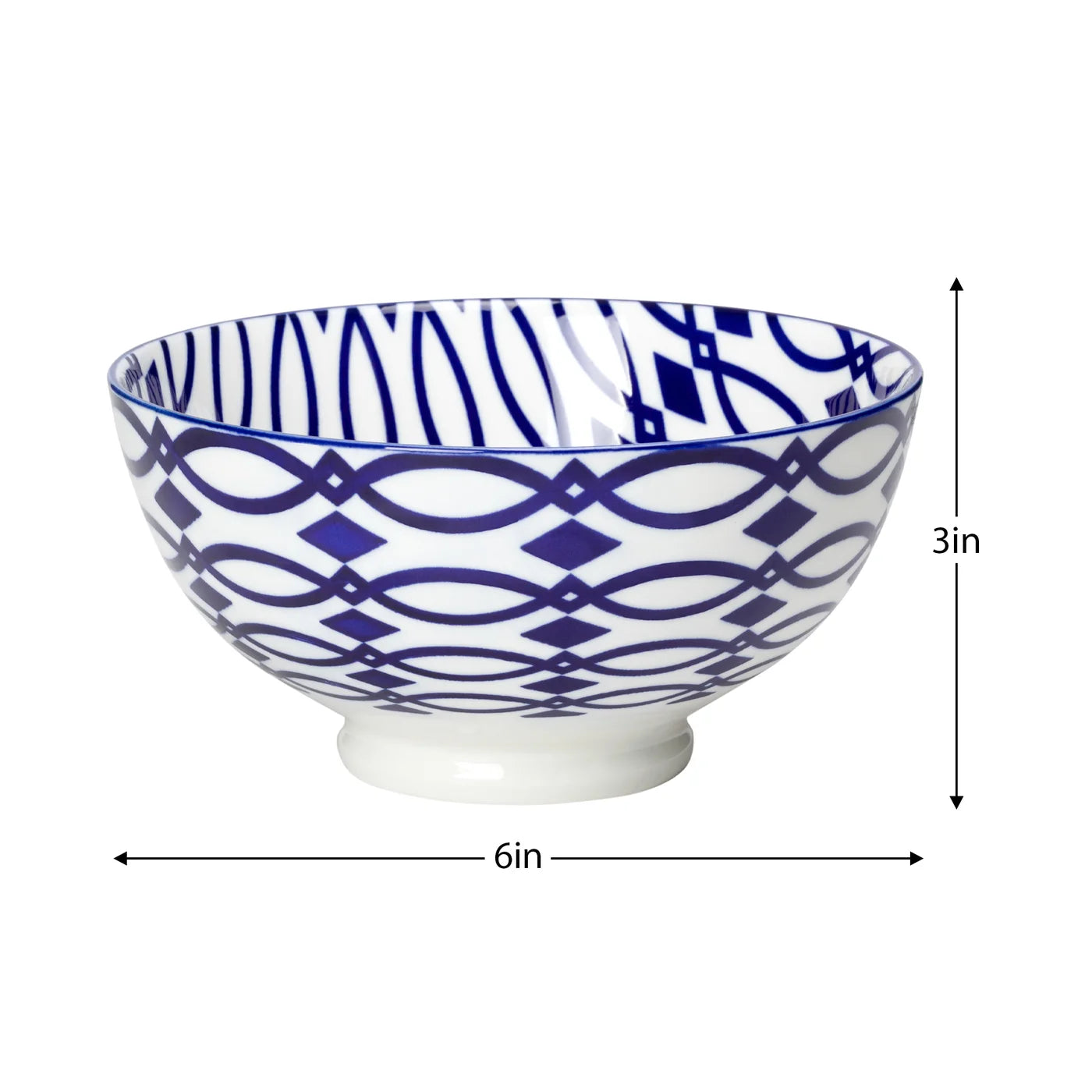 Kiri 6" Medium Bowl Blue Lattice