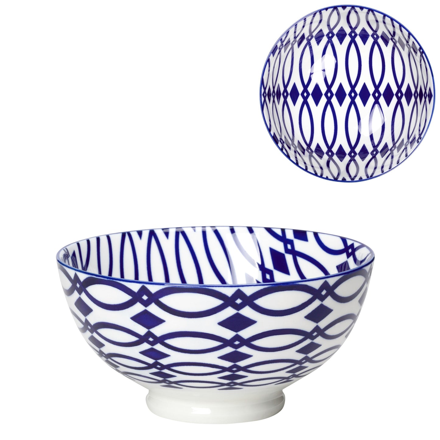 Kiri 6" Medium Bowl Blue Lattice