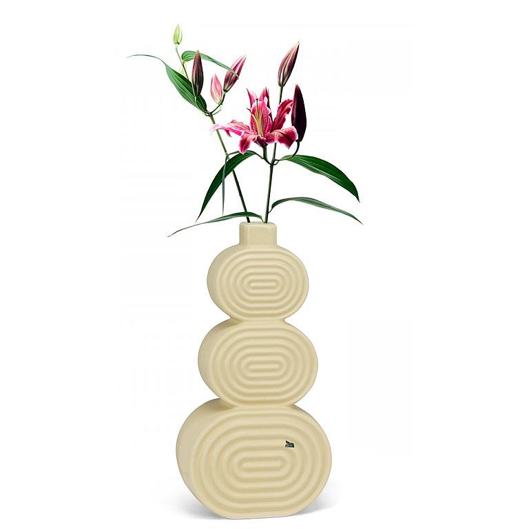 Ridged Oval Vase