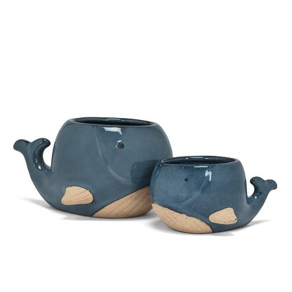 Small Blue Whale Planter 2"H