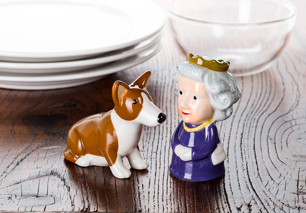 Queen and Corgi Salt & Pepper Shakers