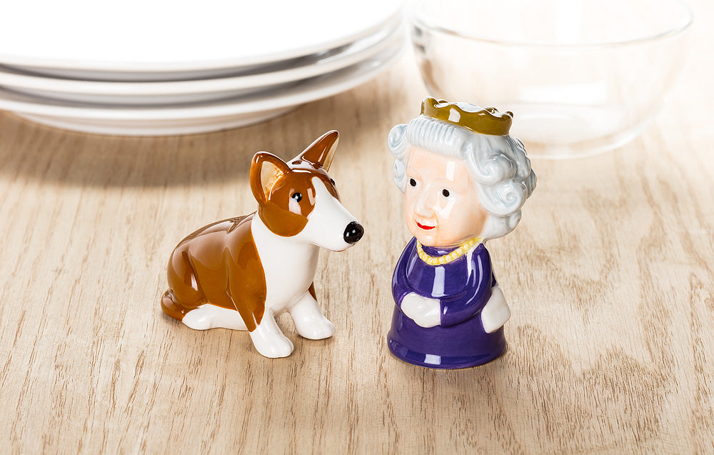 Queen and Corgi Salt & Pepper Shakers