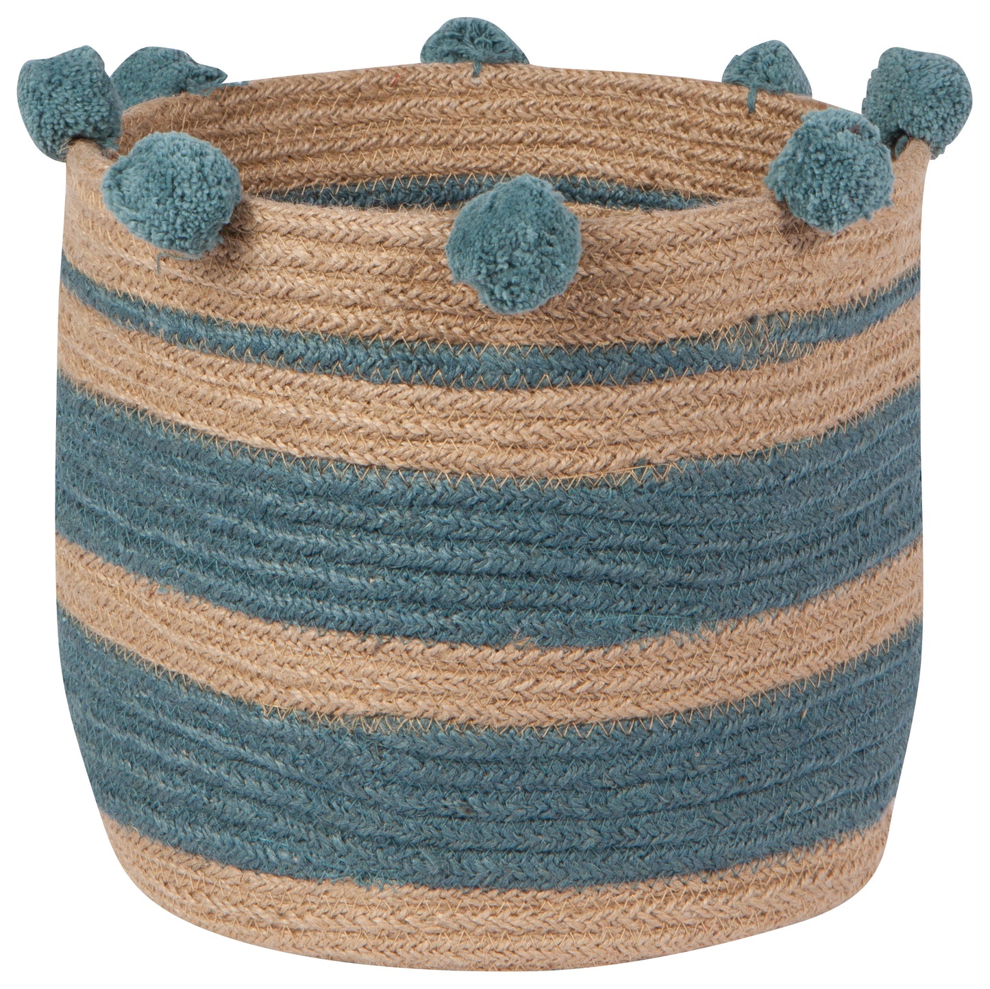 Basket Jute Small Stripe Lagoon