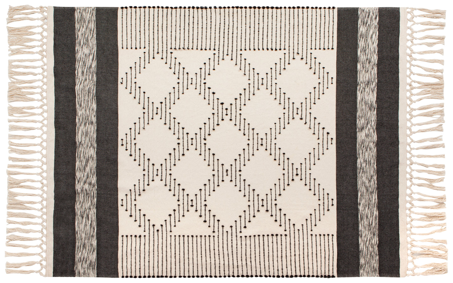 Elisa Natural/Black Throw Blanket