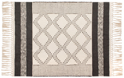 Elisa Natural/Black Throw Blanket