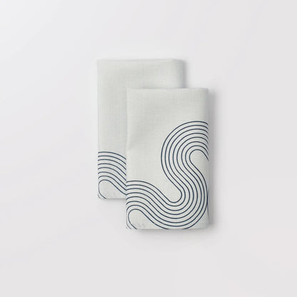 Napkins Linen Causeway Geo Set of 2