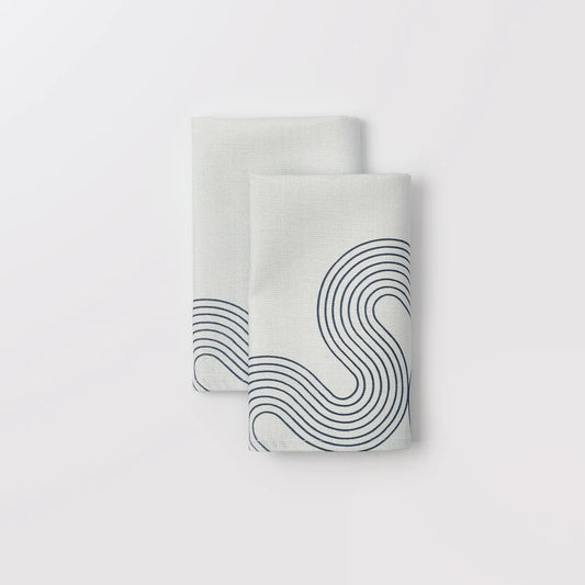 Napkins Linen Causeway Geo Set of 2