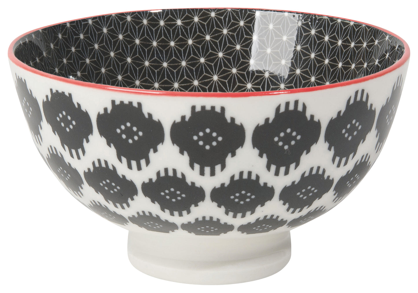 Stamped Bowl 4" Black Ikat