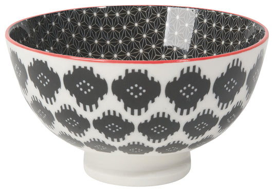Stamped Bowl 4" Black Ikat