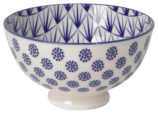 Stamped Bowl 4" Blue Dots Bowl