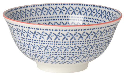 Stamped Bowl 6" Blue Cross