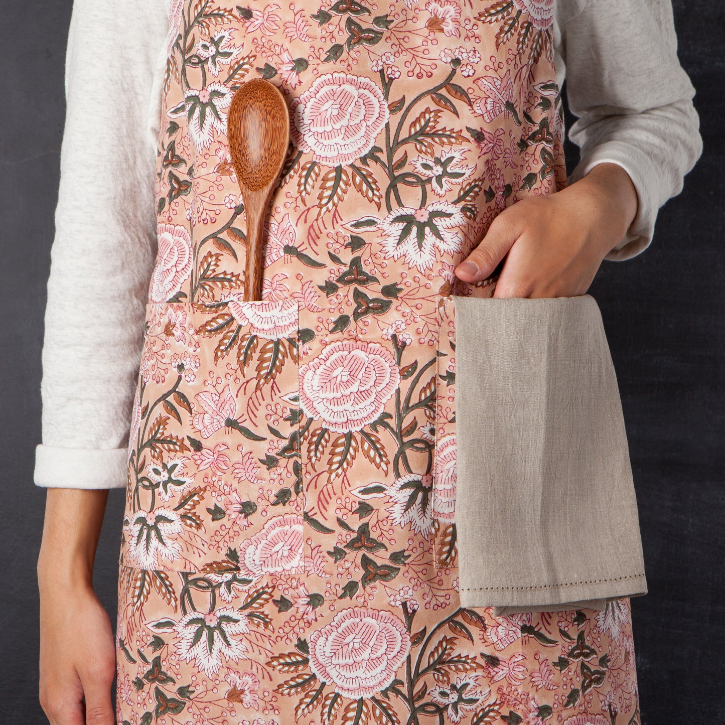 Apron Block Print Blossom