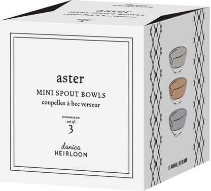 Mini Set/3 Spout Bowls Aster