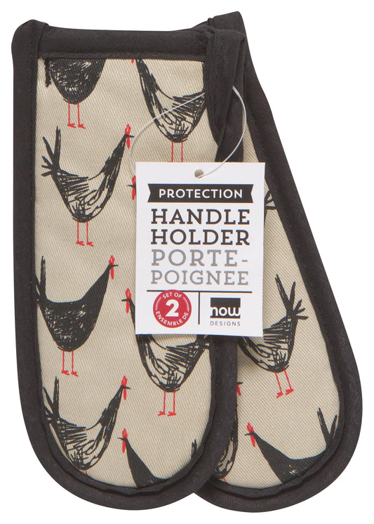 Handle Holder Set of 2 Chicken Scratch