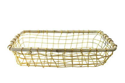 Gold Rectangle Wire Basket