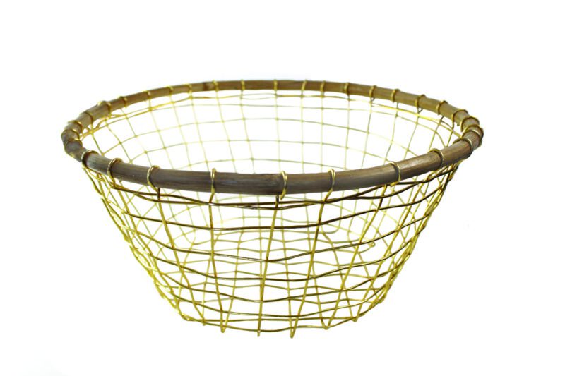 Gold Wire Round Basket