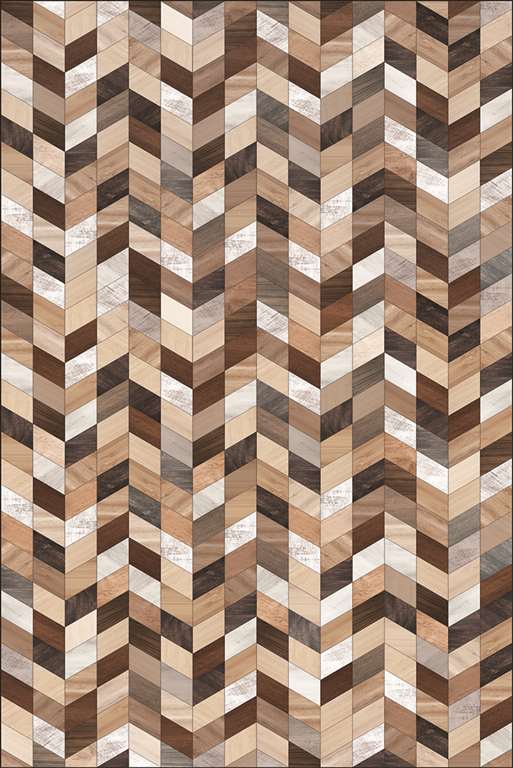 Marquetry Chevron Tile Vinyl Floor Mat