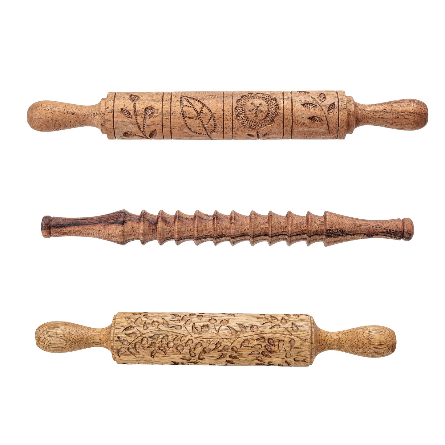 Hand Carved Wood Rolling Pin