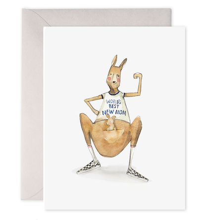 Best World Best New Mom Kangaroo Card