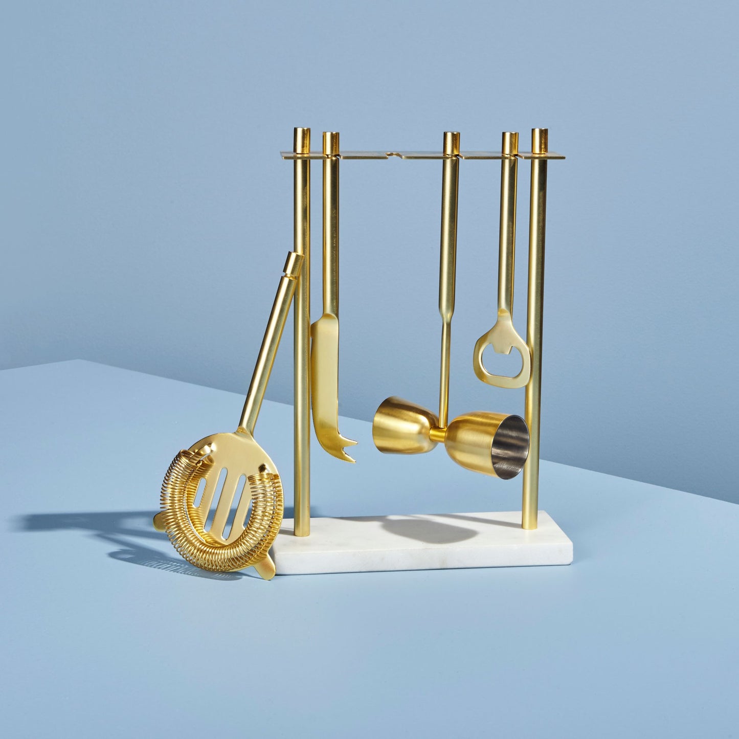 Gold Bar Set With Marble Stand