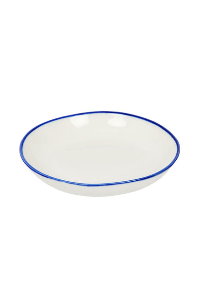 Classic White With Blue Rim Bowl