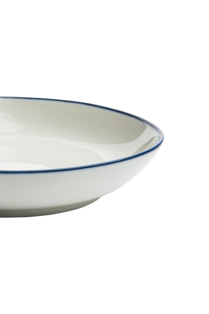 Classic White With Blue Rim Bowl