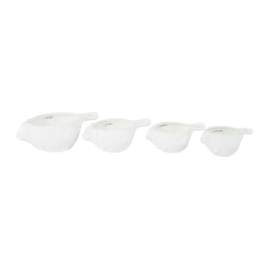Stoneware Monkey Measuring Cups, White Set of 4