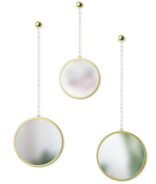 Dima Round Brass Mirror Set of 3