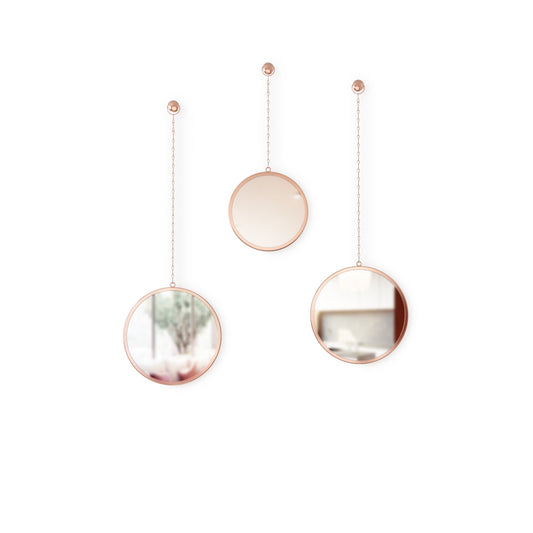 Dima Round Copper Mirror - Set of 3