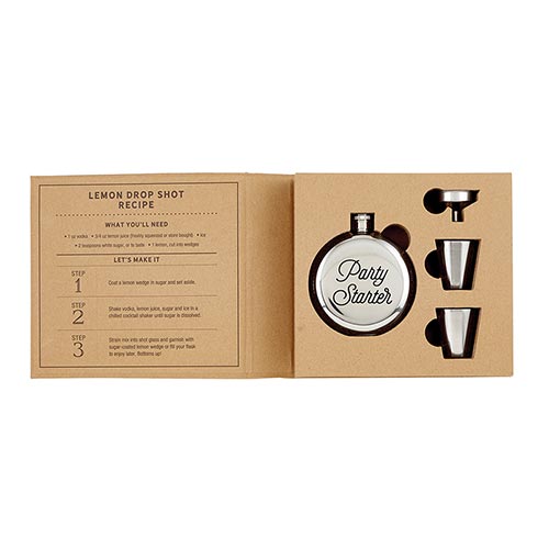 Cardboard Book Set Flask