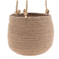 Hanging Woven Jute Basket Planter Natural