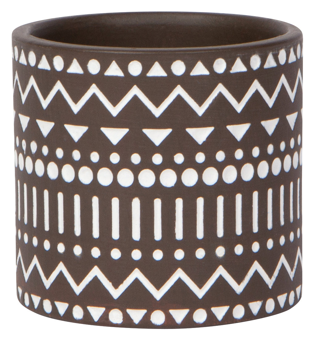 Plant Pot Spark Brown White Small