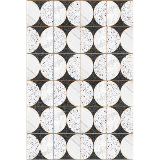 Eternal Feelings Raw Vinyl Floor Mat Black Grey & Gold