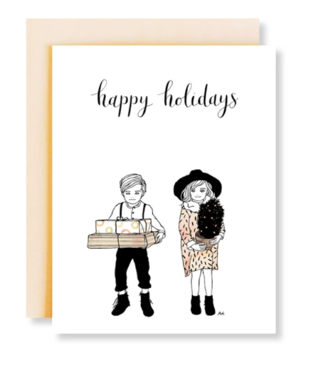 Boy and Girl Christmas Card