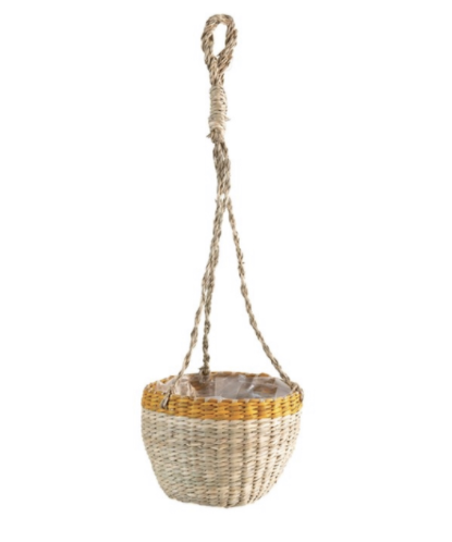Hand Woven Hanging Seagrass Basket Planter